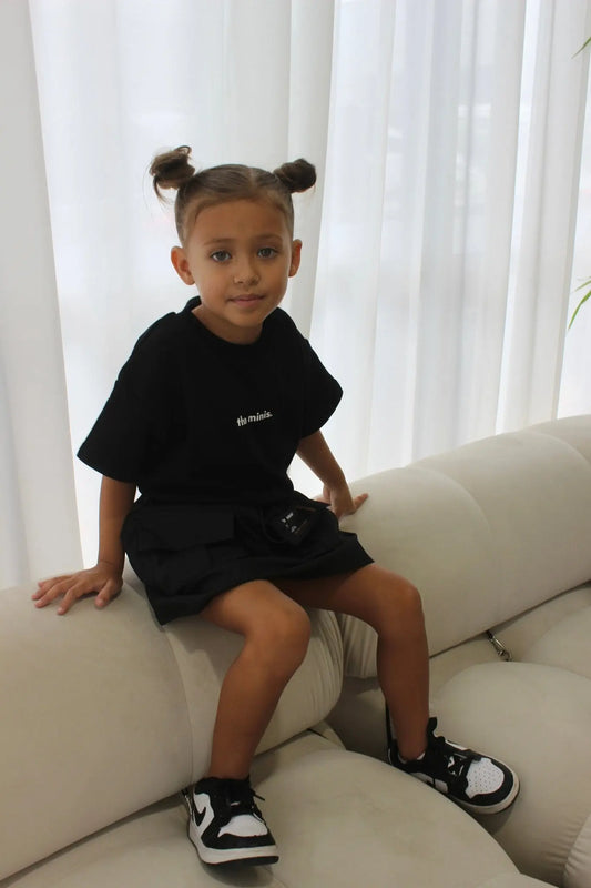 Tshirt, Minimal, Simple, Black, White Mint, Ash Brown, Charcoal, Terry Material, Size 0-7 years, Unisex, Comfortable, Neutral, Essential