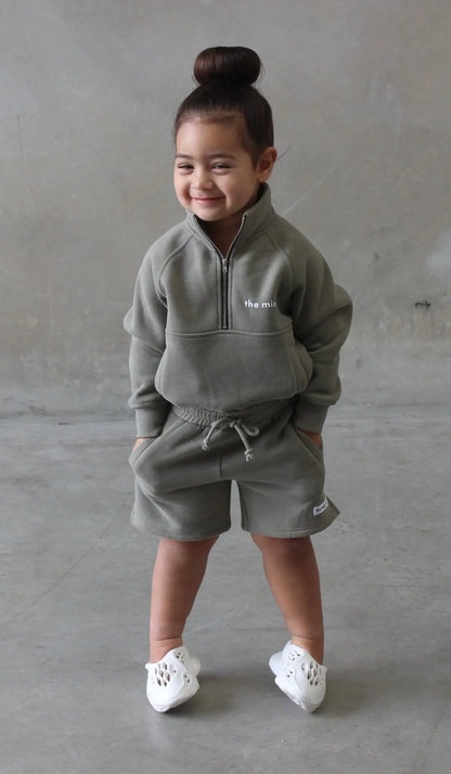 Soft, Cotton, Half Zip, Jumper, Winter, Warm, Buttery soft, Unisex, Neutral, Essential, Cozy, Size 0-7 years